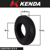 Kenda 22661060 4.80/4.00-8 Load Star 2 Ply Tubeless Trailer Tire w Key Chain Bottle Opener